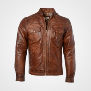 Brown Men Leather Jacket