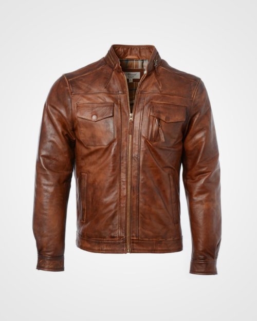 Brown Men Leather Jacket