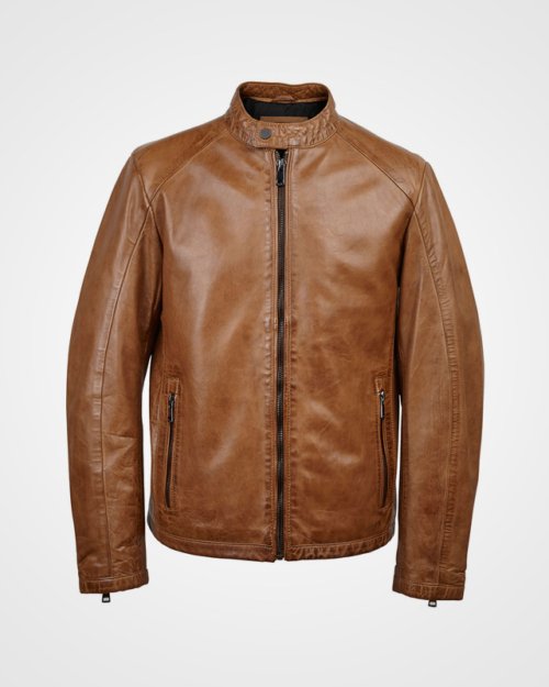 Men's Tan Leather Jacket